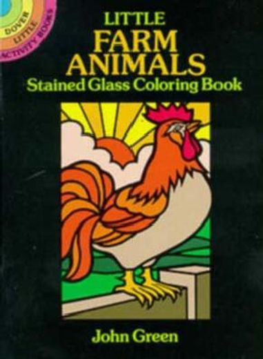 little farm animals stained glass coloring book
