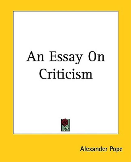 an essay on criticism
