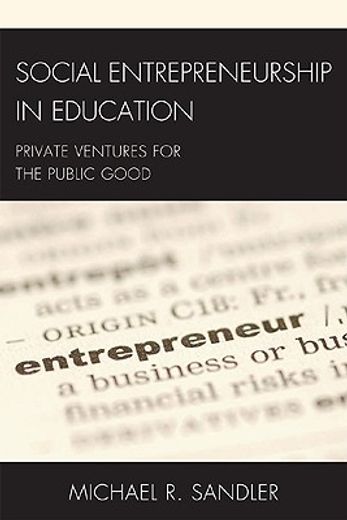 social entrepreneurship in education,private ventures for the public good