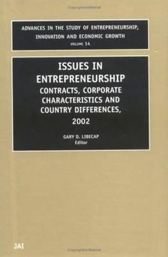 issues in entrepreneurship,contracts, corporate characteristics and country differences, 2002