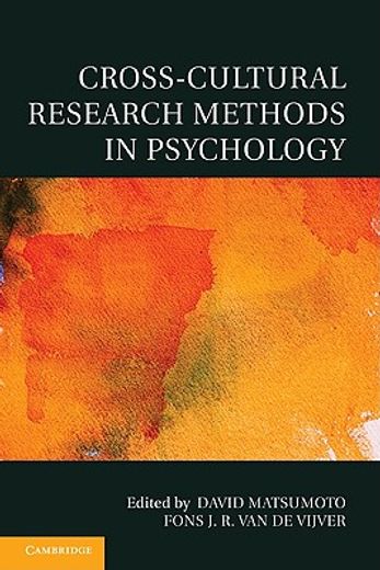 Cross-Cultural Research Methods in Psychology Paperback (Culture and Psychology) (en Inglés)