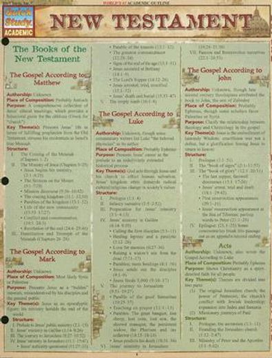 new testament, quick reference guide