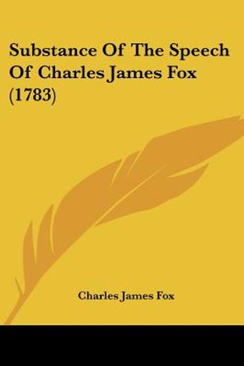 substance of the speech of charles james