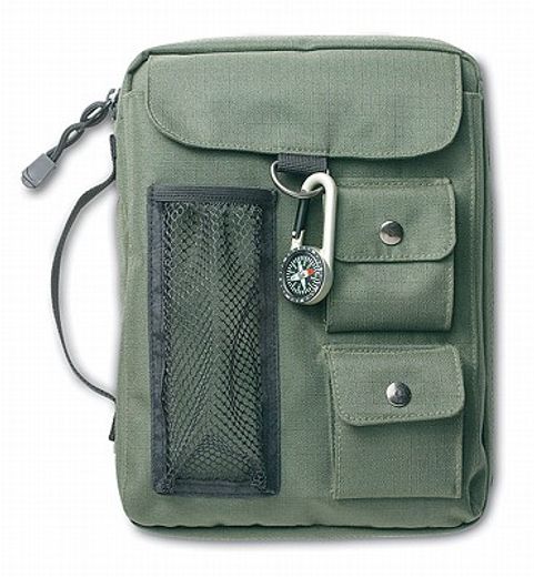 compass olive green medium book & bible cover