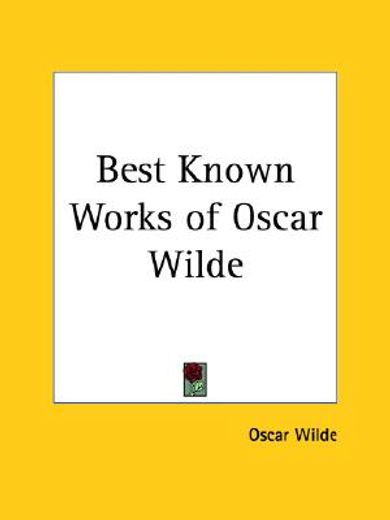 best known works of oscar wilde
