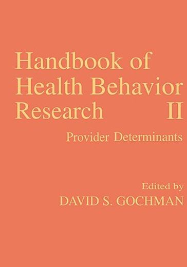 handbook of health behavior research ii,provider determinants