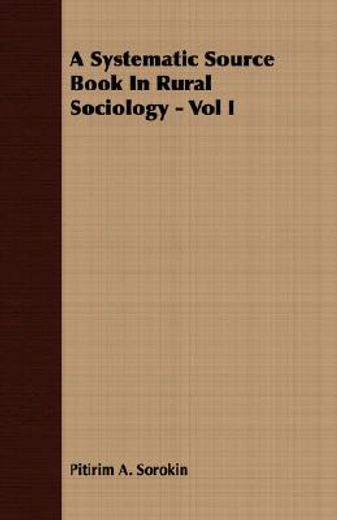 a systematic source book in rural sociol