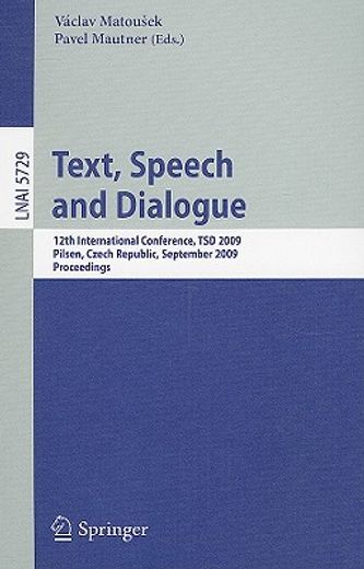 text, speech and dialogue (in English)