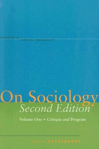 on sociology,critique and program (en Inglés)