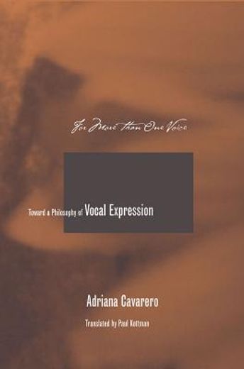 for more than one voice,toward a philosophy of vocal expression