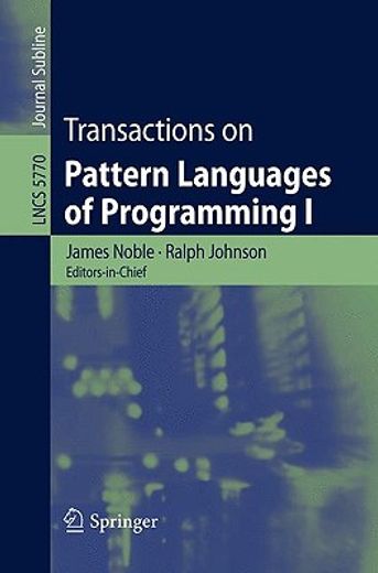 transactions on pattern languages of programming i
