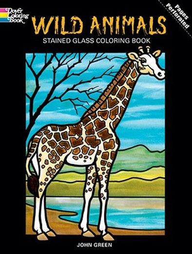 wild animals stained glass coloring book