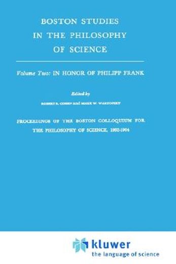 proceedings of the boston colloquium for the philosophy of science,1962-1964 (en Inglés)