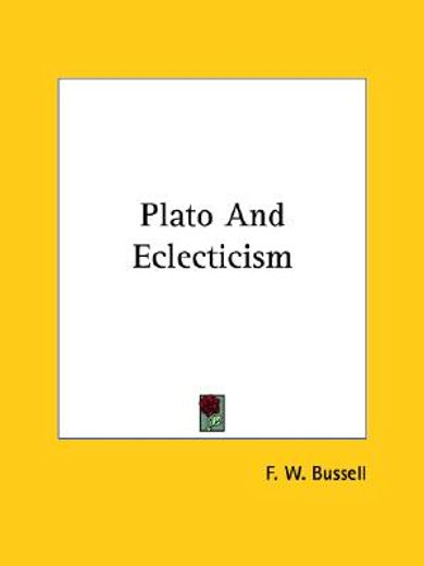 plato and eclecticism