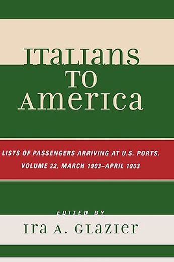 italians to america,list of passengers arriving at u.s. ports : march 1903 - april 1903