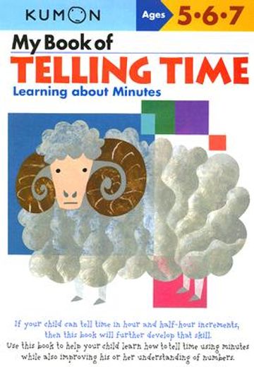 my book of telling time,learning about minutes (in English)