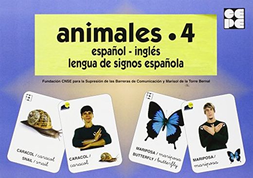 Animales 4 - baraja español-ingles - lengua de signos española (Vocabulario Fotografico Element)