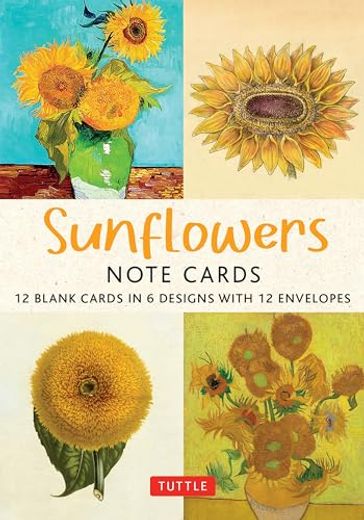 Sunflowers - 12 Blank Note Cards: 12 Blank Cards in 6 Designs With 12 Envelopes in a Keepsake box (in English)