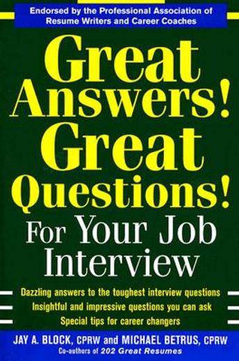 great answers! great questions! for your job interview