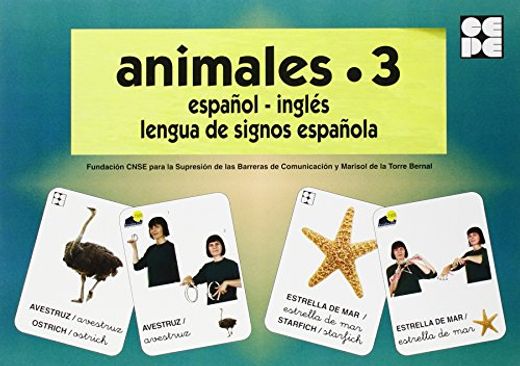 Animales 3 - baraja español-ingles - lengua de signos española (Vocabulario Fotografico Element)
