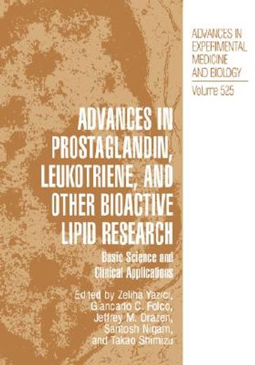 advances in prostaglandin, leukotriene and other bioactive lipid research (en Inglés)