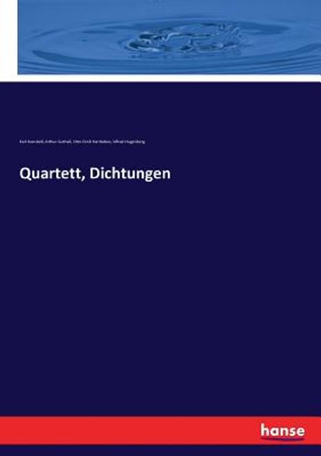 portada Quartett, Dichtungen de Otto Erich Hartleben(Hansebooks) (en Alemán)
