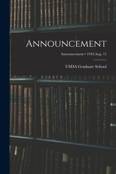 portada Announcement; 1943: Aug. 15 (en Inglés)
