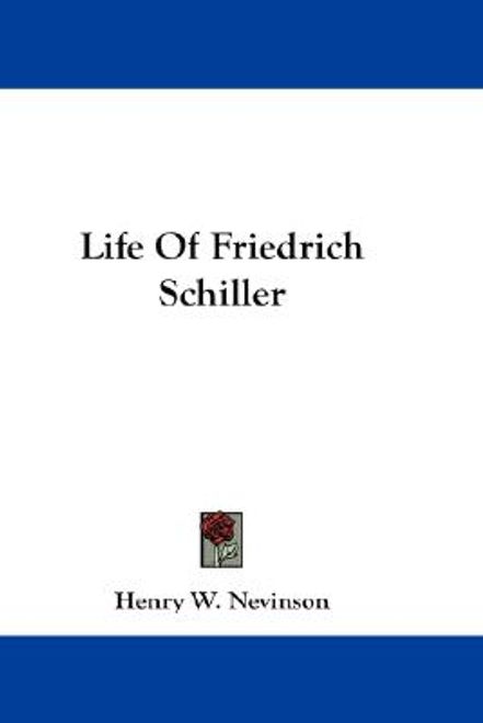 portada life of friedrich schiller (en Inglés)
